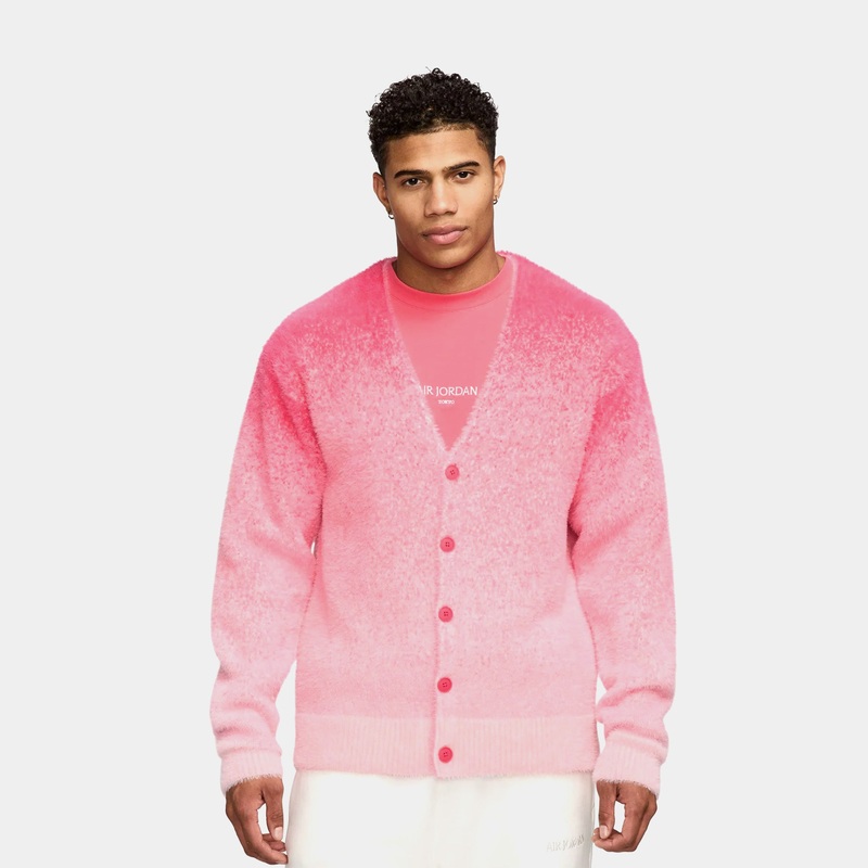 Air JDN Cardigan Mens Sweater (Aster Pink)