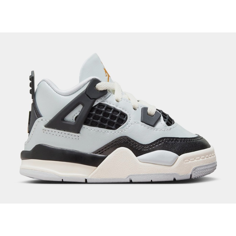 Air Jordan 4 Retro Platinum Gold Infant Toddler Lifestyle Shoes (Pure Platinum/Black/Sail/Metallic Gold)
