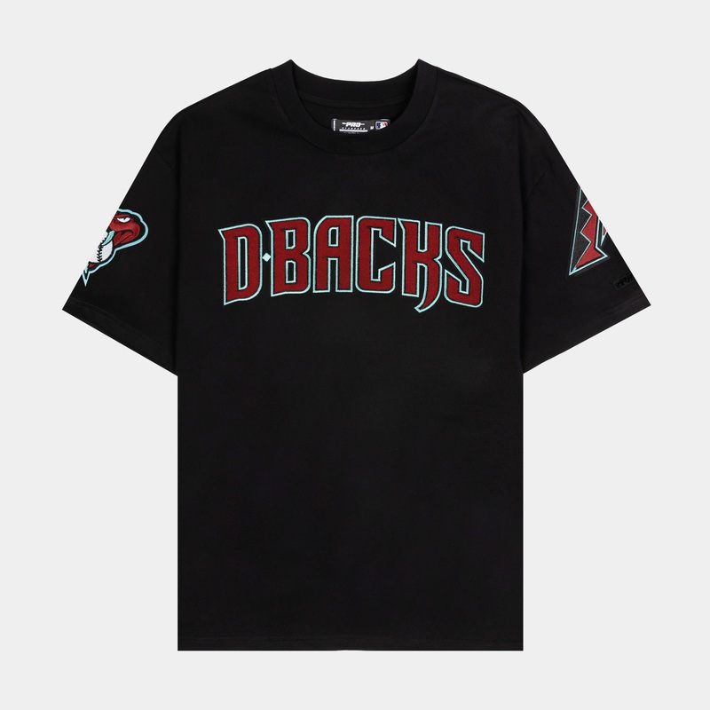 Arizona Diamondbacks Classic Chenille Mens Short Sleeve Shirt (Black/Red)