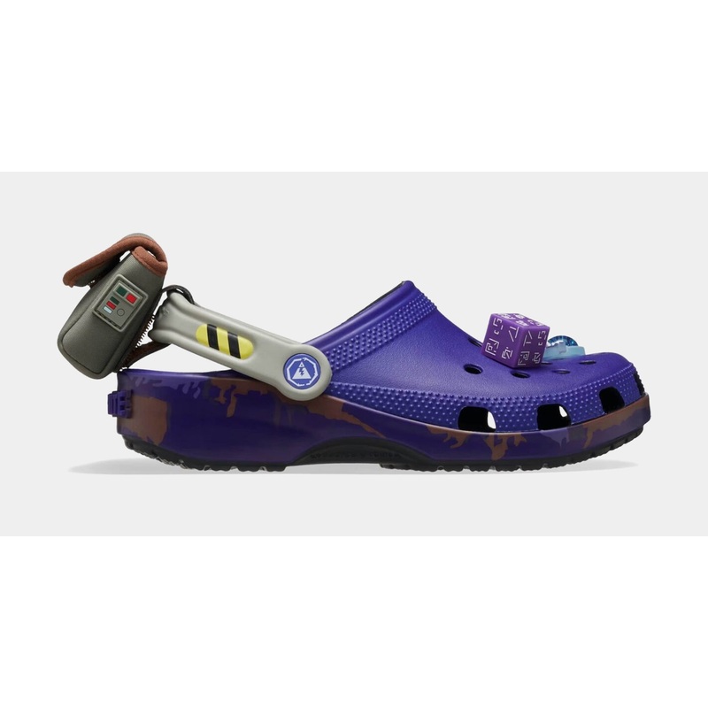 Classic Clog Fortnite Battle Bus Mens Sandals (Purple/Grey)
