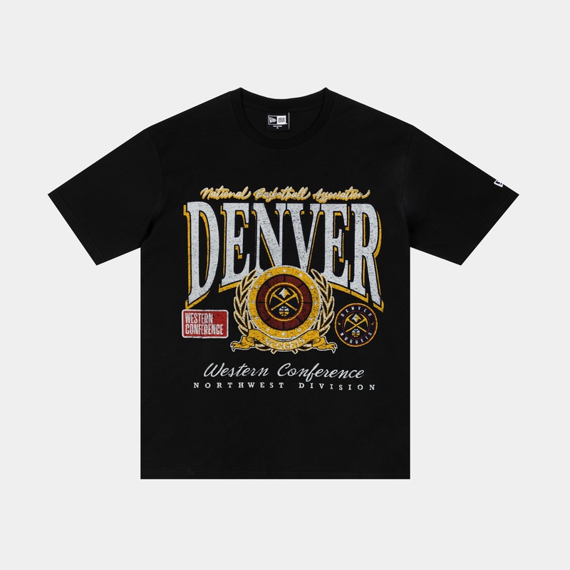 Denver Nuggets Oversized Mens Short Sleeve Shirt (Black/White)