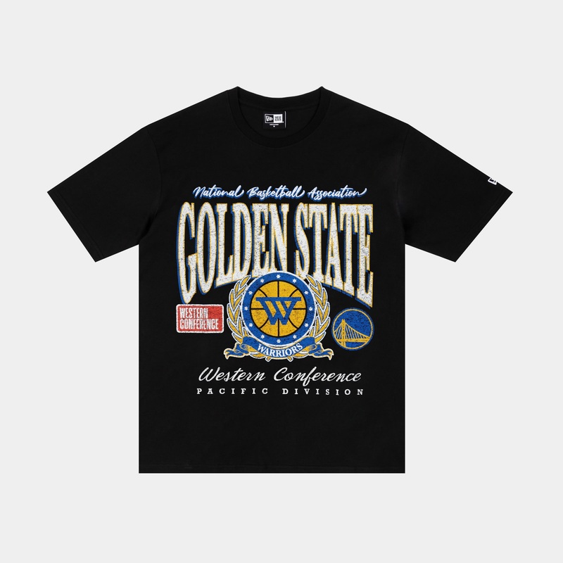 Golden State Warriors Oversized Mens Short Sleeve Shirt (Black/White/Blue)