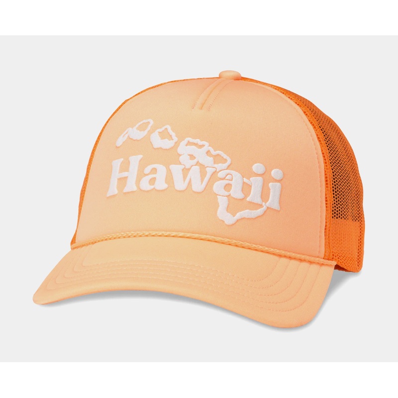 Hawaii Foamy Valin Snapback Mens Hat (Peach)