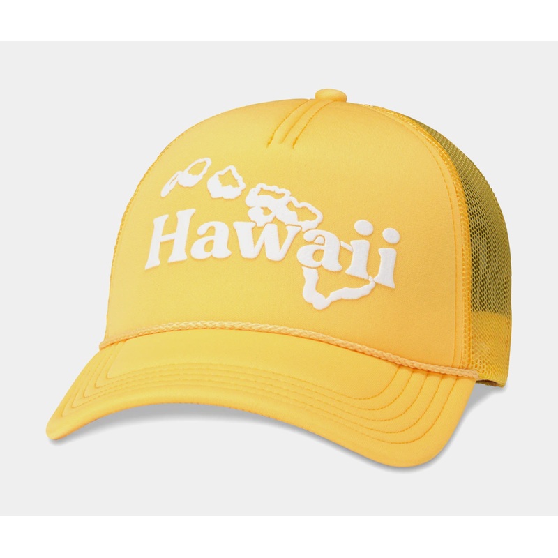 Hawaii Foamy Valin Snapback Mens Hat (Yellow)