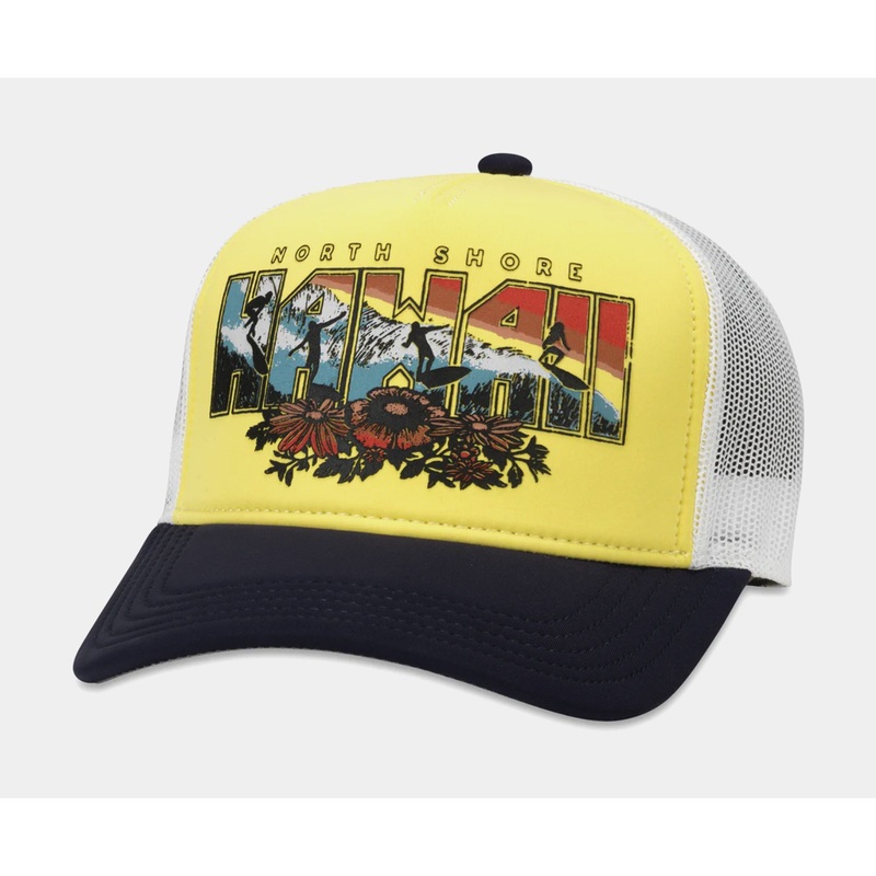 Hawaii Riptide Valin Snapback Mens Hat (Yellow/Multi)