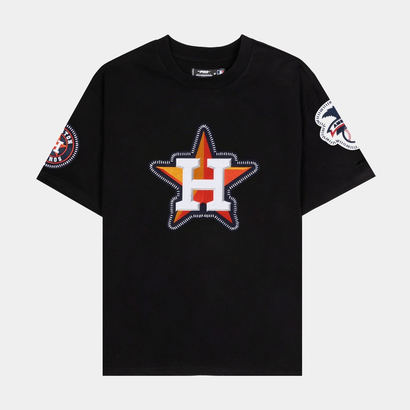 Houston Astros DIY Stitch Mens Short Sleeve Shirt (Black/Red)