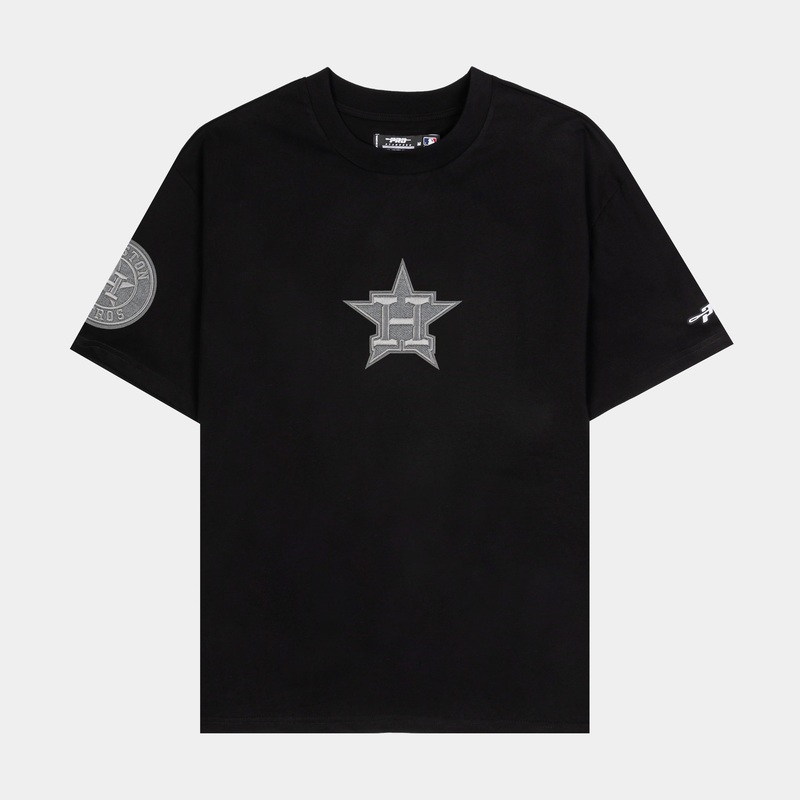 Houston Astros French Terry Mens Short Sleeve Shirt (Black/Grey)