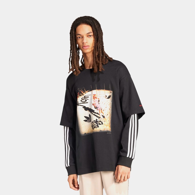 Korn 90’s Mens Long Sleeve Shirt (Black/White)
