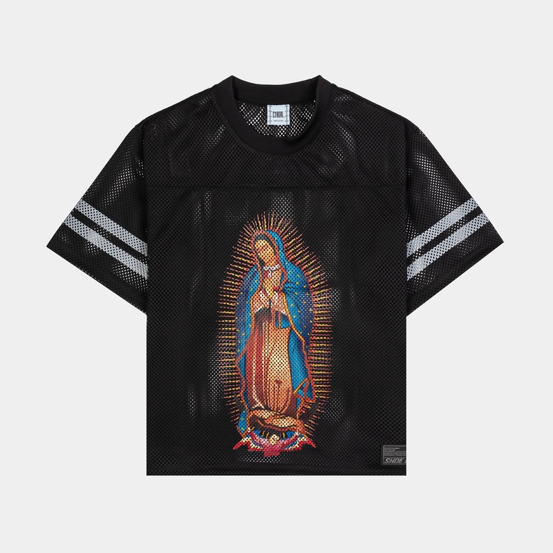 Lady Of Guadalupe Mesh Mens Jersey (Black/Blue)