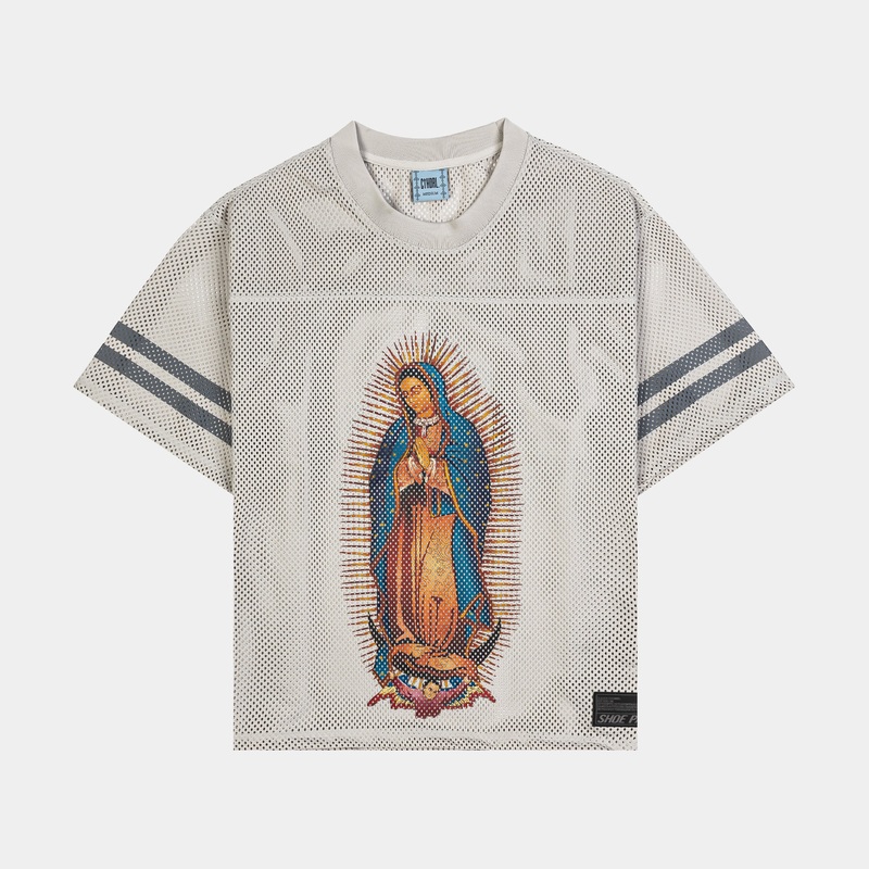 Lady Of Guadalupe Mesh Mens Jersey (Grey/Blue)