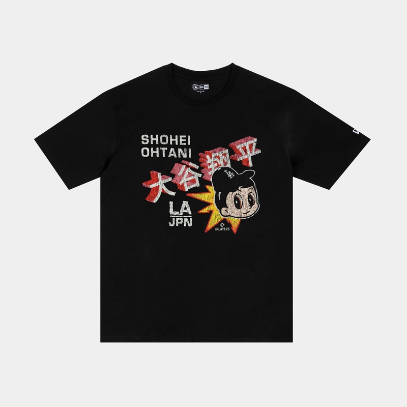 Los Angeles Dodgers Ohtani Mens Short Sleeve Shirt (Black/White/Red)