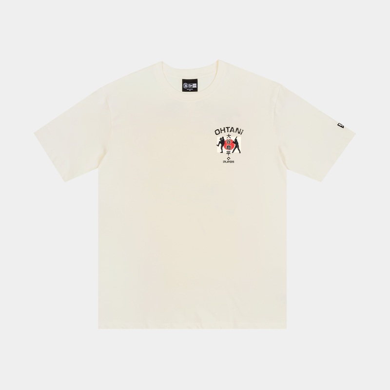 Los Angeles Dodgers Oversized Ohtani Mens Short Sleeve Shirt (Beige/Black/Grey)