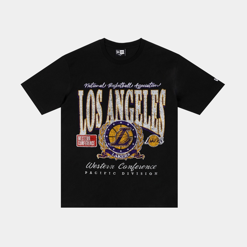 Los Angeles Lakers Oversized Mens Short Sleeve Shirt (Black/White)