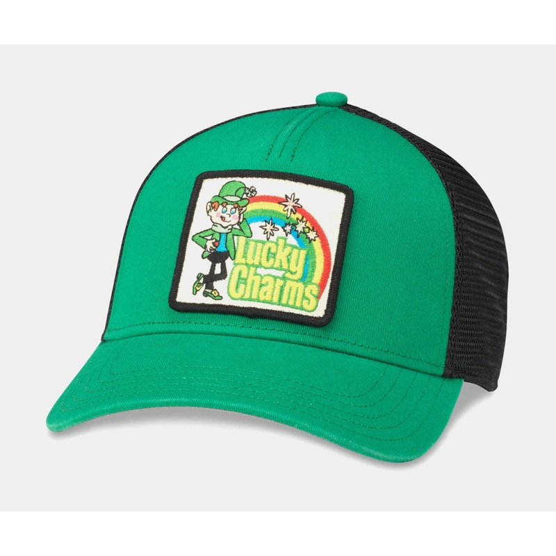 Lucky Charms Trucker Mens Hat (White/Green)