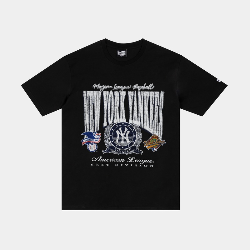 New York Yankees Oversized Mens Short Sleeve Shirt (Black/White)