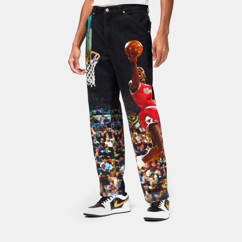 Printed Twill Mens Pants (Black)
