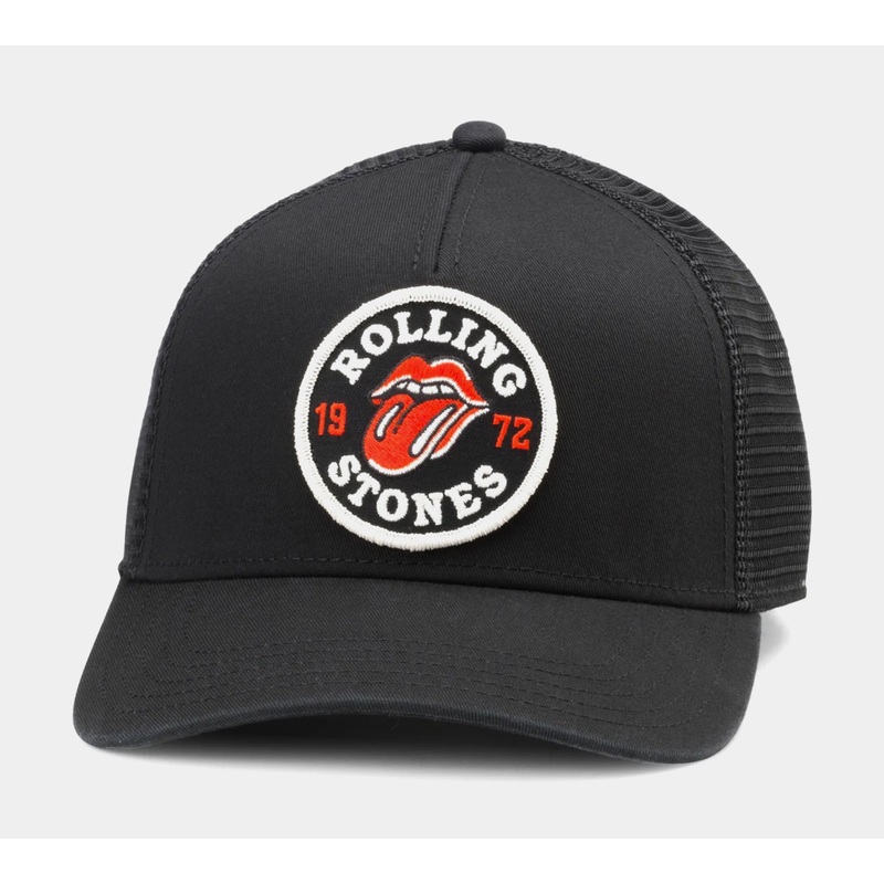 Rolling Stones Snapback Mens Hat (Black/White)