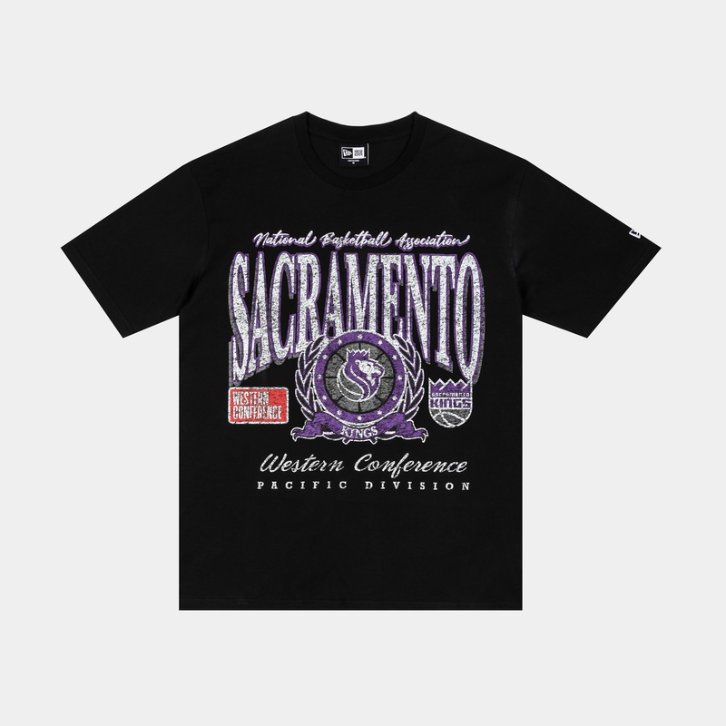 Sacramento Kings Oversized Mens Short Sleeve Shirt (Black/White)
