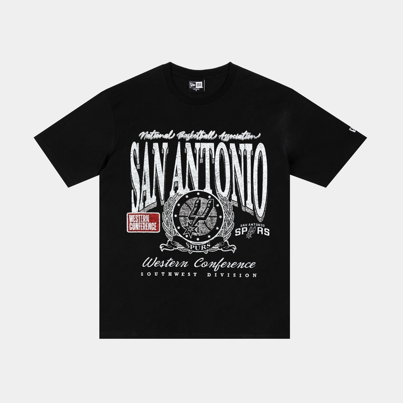 San Antonio Spurs Oversized Mens Short Sleeve Shirt (Black/White)