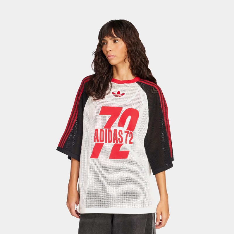 Soccer Summer Knit Womens Jersey (White/Black/Better Scarlet)