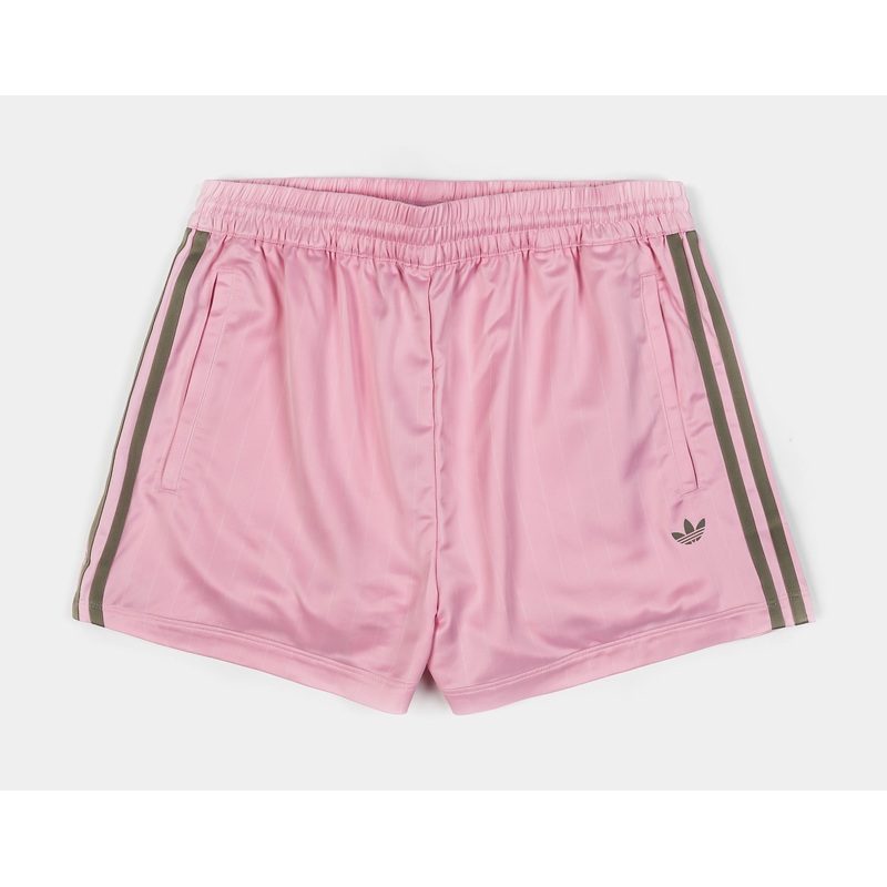 Soccer Summer Satin Pin Womens Shorts (Pink/White)
