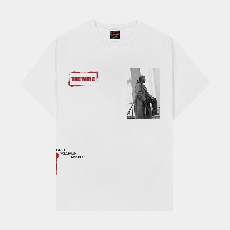 SP x The Wire City Mens Short Sleeve Shirt (White/Red)