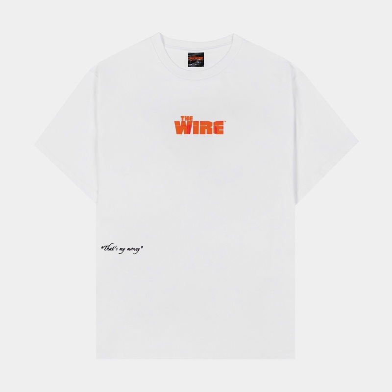SP x The Wire Money Mens Short Sleeve Shirt (White/Black)