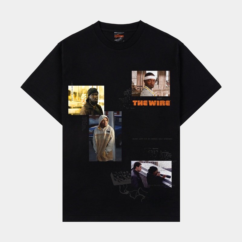 SP x The Wire Montage Mens Short Sleeve Shirt (Black/Orange)