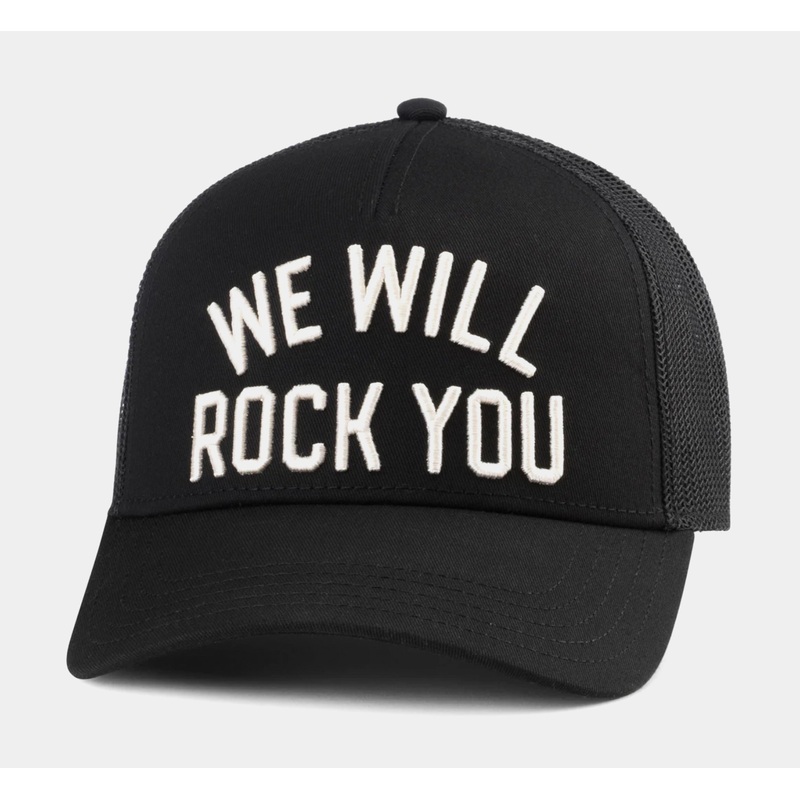 We Will Rock You Snapback Mens Hat (Black/White)