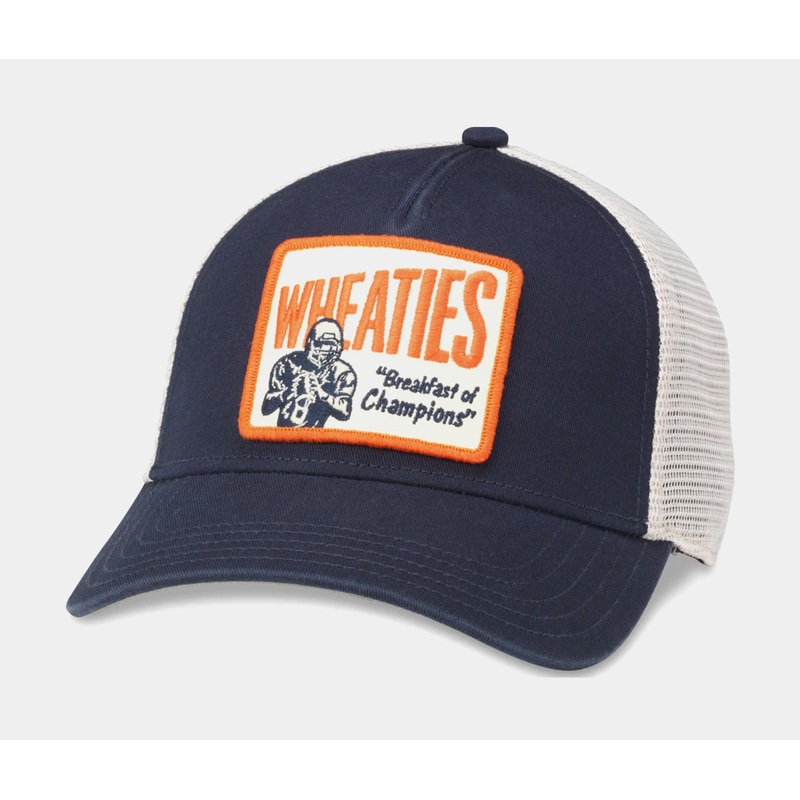 Wheaties Breakfast Of Champions Trucker Mens Hat (Navy/Orange)