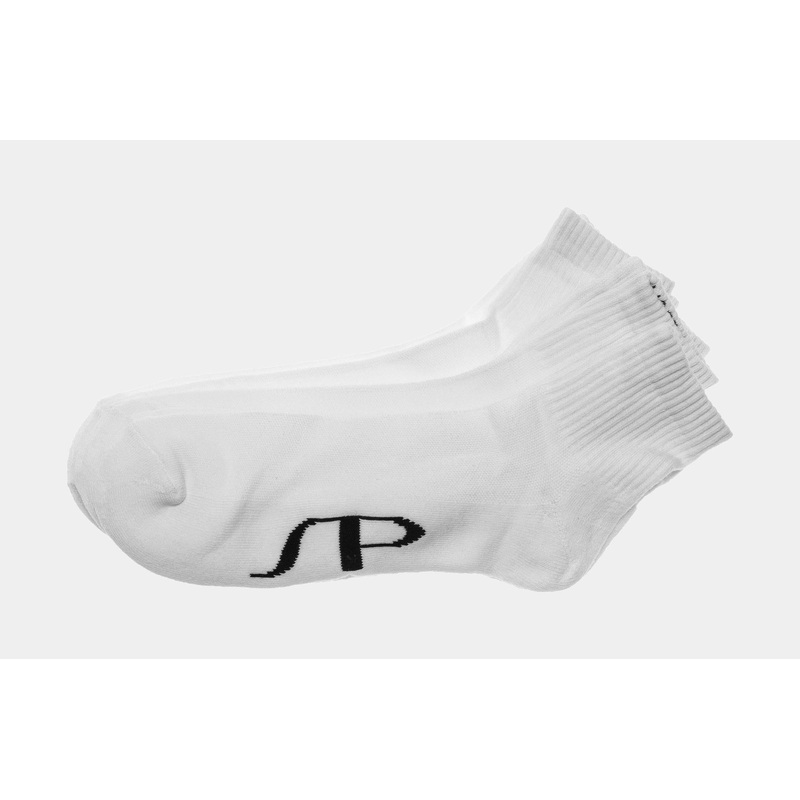 3 Pack 3 Quarter Mens Lifestyle Socks (White/Black)