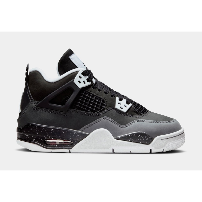 Air Jordan 4 Retro Fear Grade School Lifestyle Shoes (Black/White/Cool Grey/Pure Platinum)