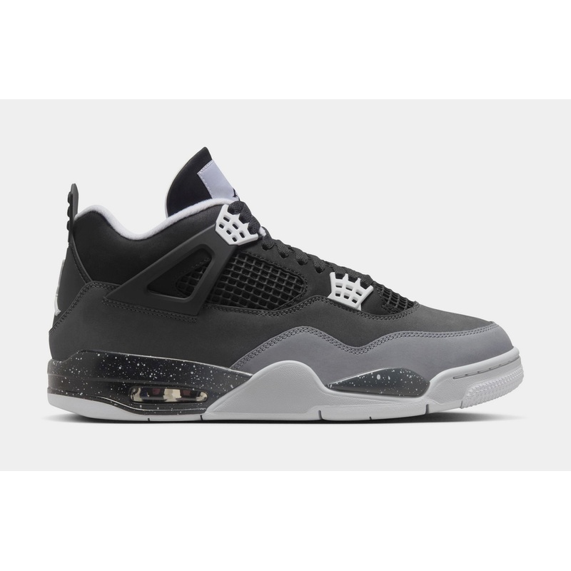 Air Jordan 4 Retro Fear Mens Lifestyle Shoes (Black/White/Cool Grey/Pure Platinum)