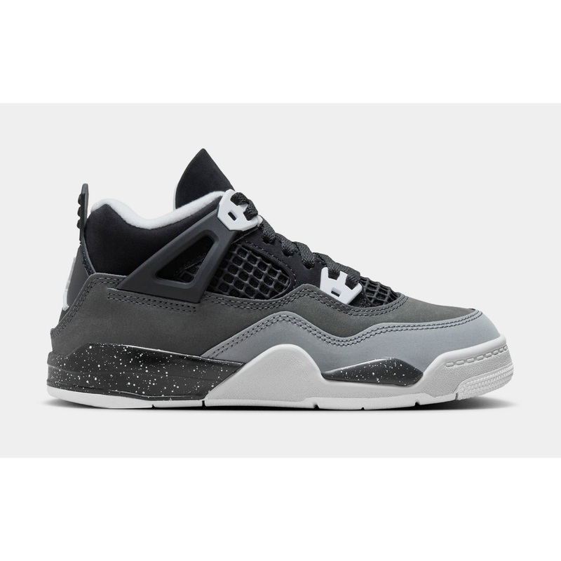 Air Jordan 4 Retro Fear Preschool Lifestyle Shoes (Black/White/Cool Grey/Pure Platinum)