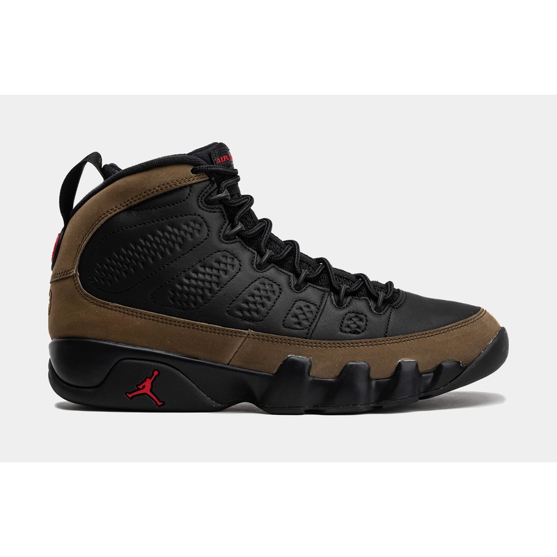Air Jordan 9 Retro Olive Mens Lifestyle Shoes (Black/True Red/Light Olive)