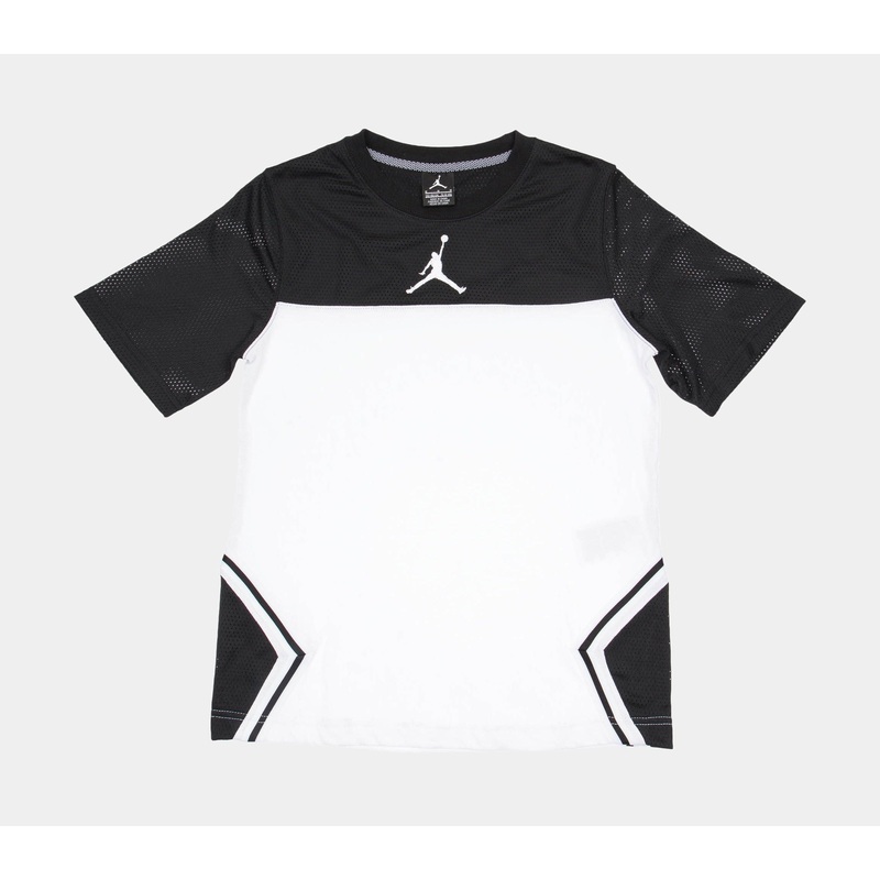 Air Jordan Sonic Collar Block Grade School Basketball Shirt (Black/White)
