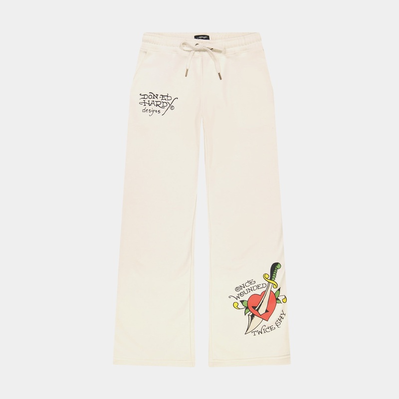 Dagger Heart Cargo Womens Sweatpants (Beige/Black)