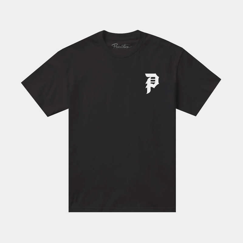 Dirty P Heavyweight Mens Short Sleeve Shirt (Black/White/Black)