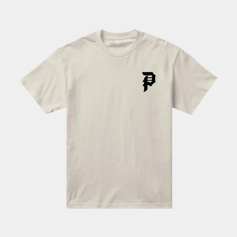 Dirty P Mens Short Sleeve Shirt (Beige/Black/Cream)