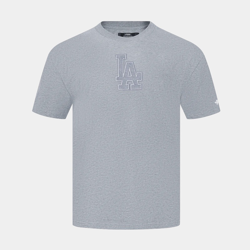 Los Angeles Dodgers Reverse French Mens Short Sleeve Shirt (Grey)