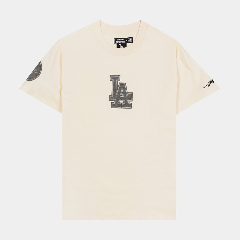 Los Angeles Dodgers Reverse French Mens Short Sleeve Shirt (White/Grey)