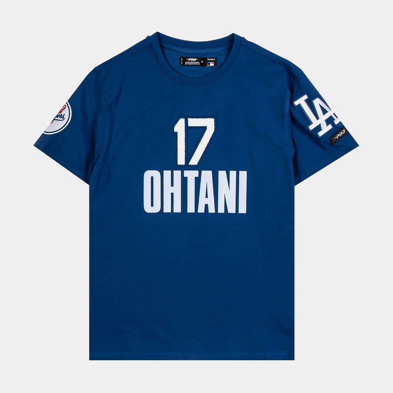 Los Angeles Dodgers Shohei Ohtani 17 Classic Mens Short Sleeve Shirt (Blue/White)