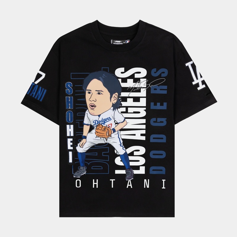 Los Angeles Dodgers Shohei Ohtani #17 Mens Short Sleeve Shirt (Black/White)