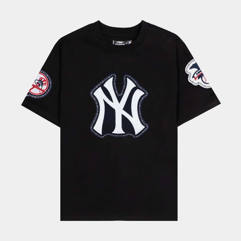New York Yankees DIY Stitch Mens Short Sleeve Shirt (Black/Blue)