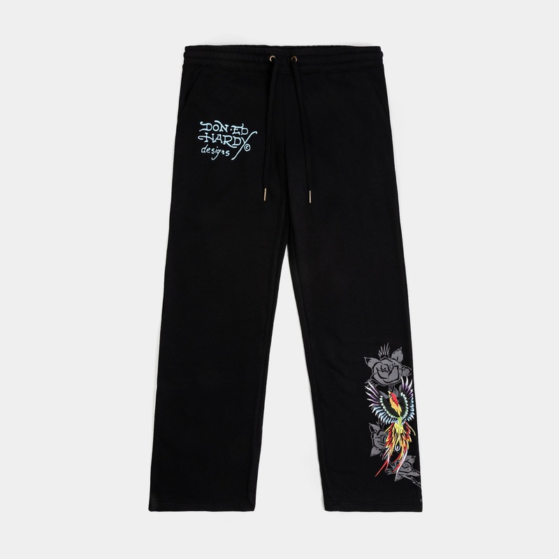 Phoenix Y2K Cargo Womens Sweatpants (Black/Yellow)