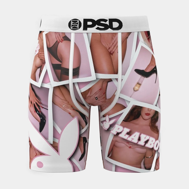 Playboy Frames Mens Boxers (White/Pink)
