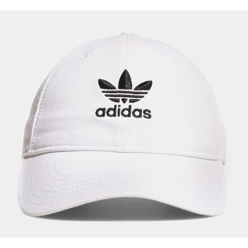 Relaxed Strap Back Hat Mens Hat (White)