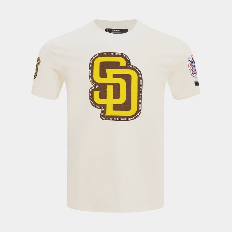 San Diego Padres DIY Pitch Mens Short Sleeve Shirt (White/Brown)