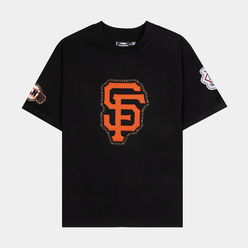 San Francisco Giants DIY Stitch Mens Short Sleeve Shirt (Black/Orange)