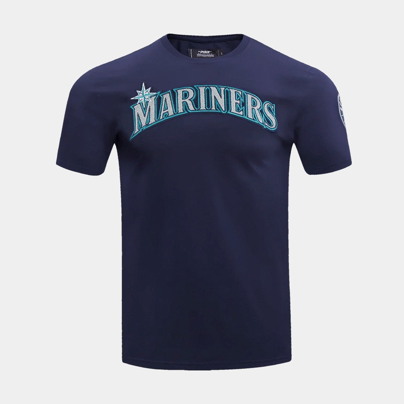 Seattle Mariners Classic Mens Short Sleeve Shirt (Black/Blue)